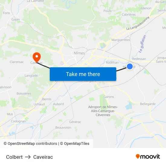 Colbert to Caveirac map