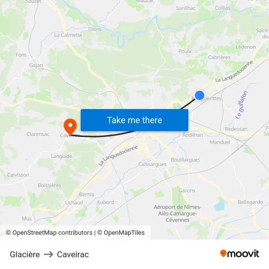 Glacière to Caveirac map