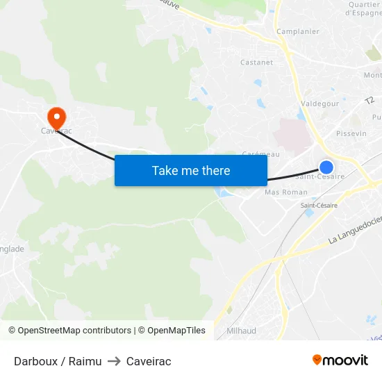 Darboux / Raimu to Caveirac map