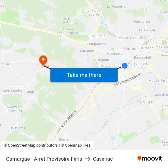 Camargue - Arret Provisoire Feria to Caveirac map