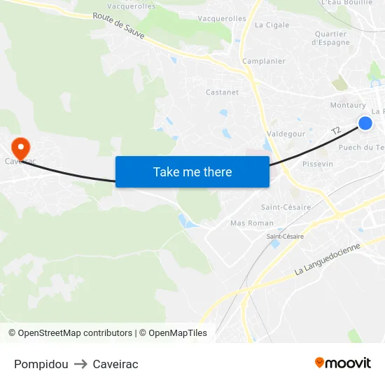 Pompidou to Caveirac map