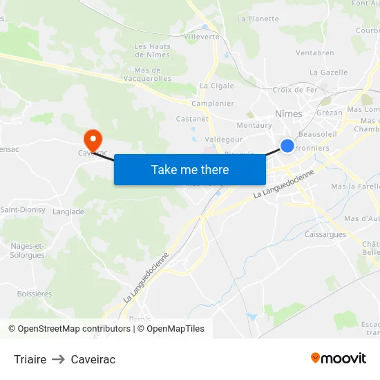 Triaire to Caveirac map