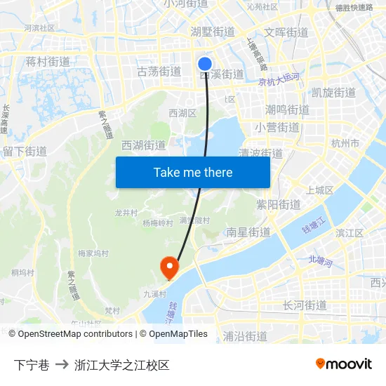 下宁巷 to 浙江大学之江校区 map