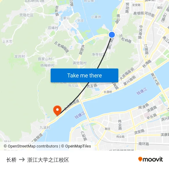 长桥 to 浙江大学之江校区 map