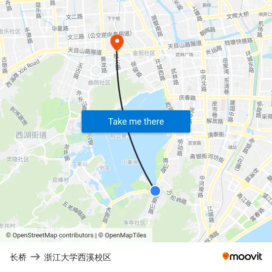 长桥 to 浙江大学西溪校区 map