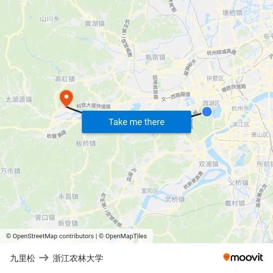 九里松 to 浙江农林大学 map