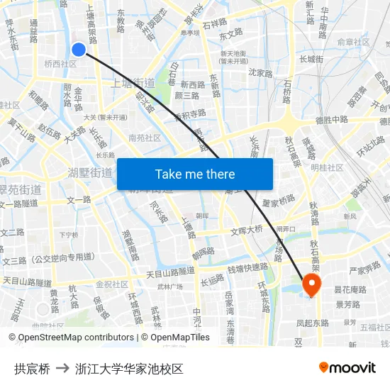 拱宸桥 to 浙江大学华家池校区 map