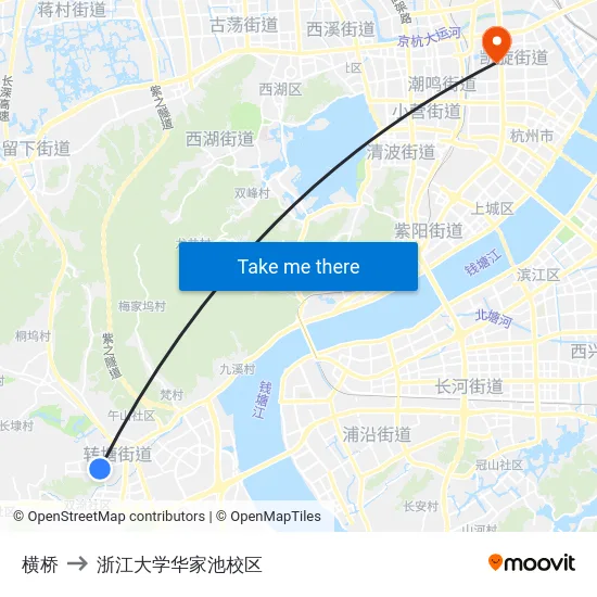 横桥 to 浙江大学华家池校区 map