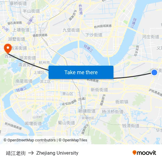 Jingjiang Old Street to Zhejiang University map