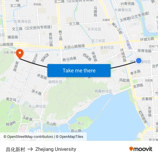 昌化新村 to Zhejiang University map