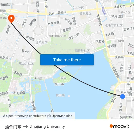 Yongjinmen East to Zhejiang University map