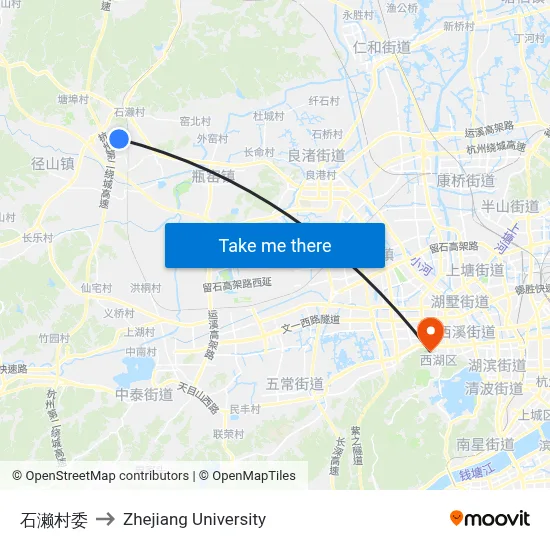 Shilai Village Committee to Zhejiang University map