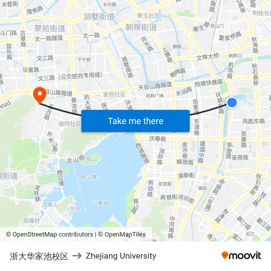 Zhejiang University Huajiachi Campus to Zhejiang University map