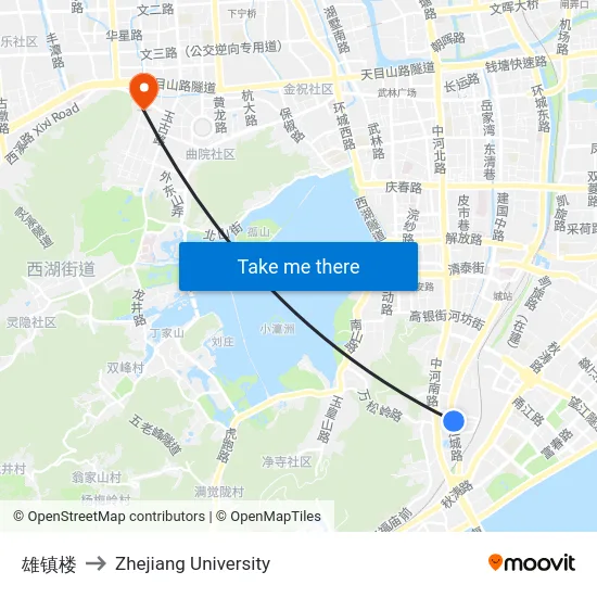 雄镇楼 to Zhejiang University map
