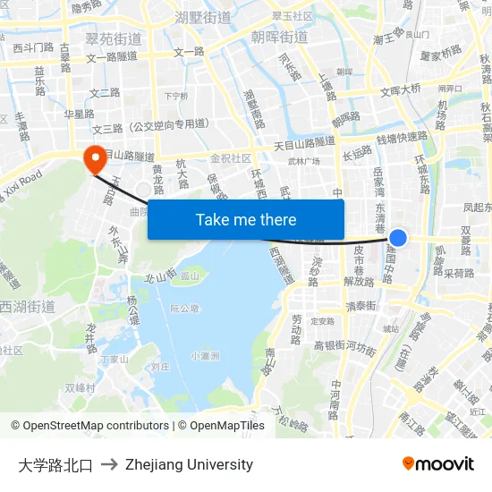 North University Road Entrance to Zhejiang University map