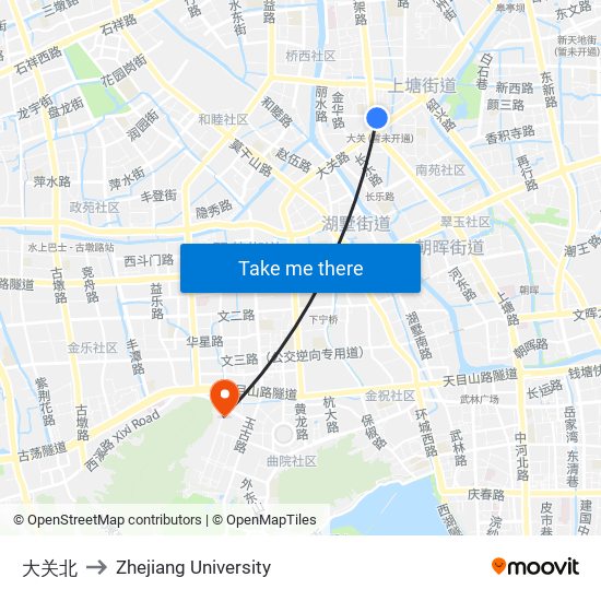 大关北 to Zhejiang University map