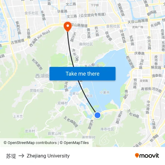 Su Causeway to Zhejiang University map