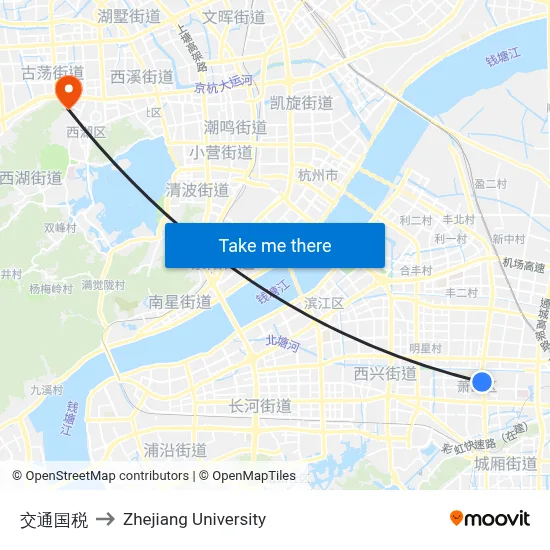 Traffic and Tax Office to Zhejiang University map