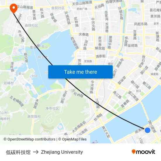 低碳科技馆 to Zhejiang University map
