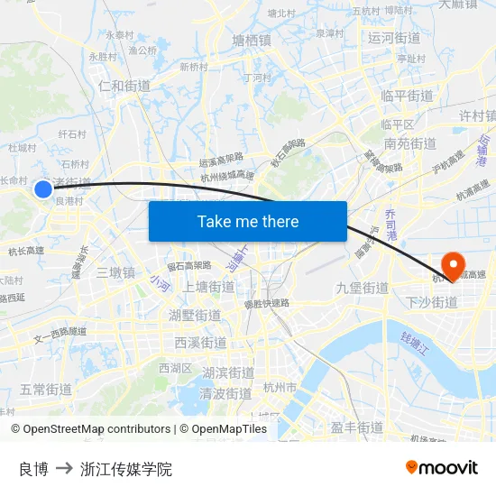 良博 to 浙江传媒学院 map