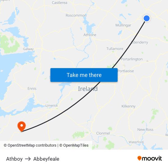 Athboy to Abbeyfeale map
