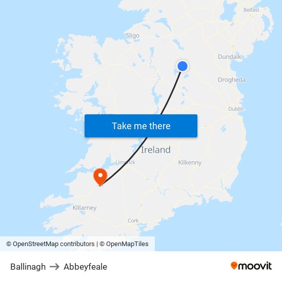 Ballinagh to Abbeyfeale map