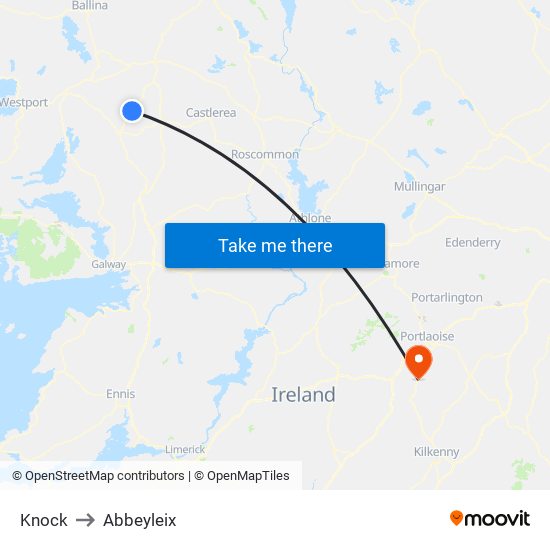 Knock to Abbeyleix map