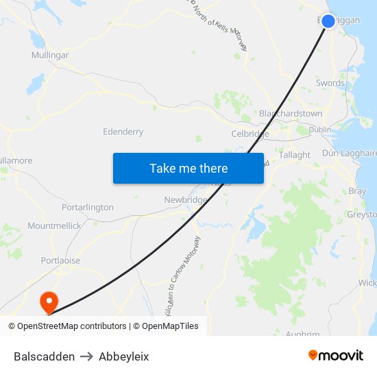 Balscadden to Abbeyleix map