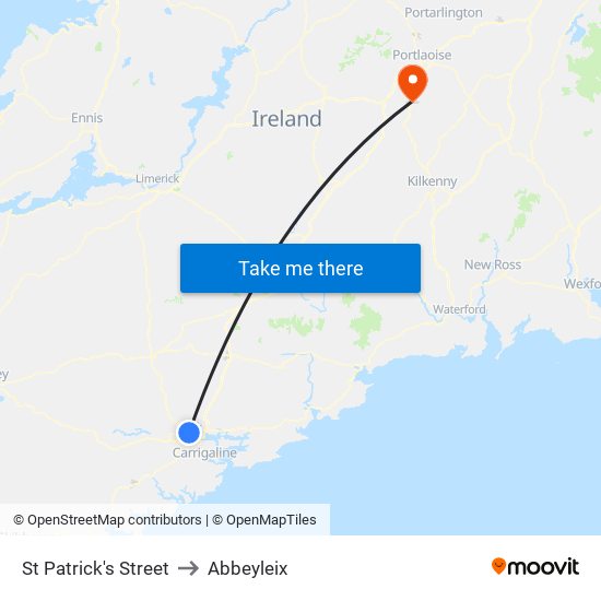 St Patrick's Street to Abbeyleix map