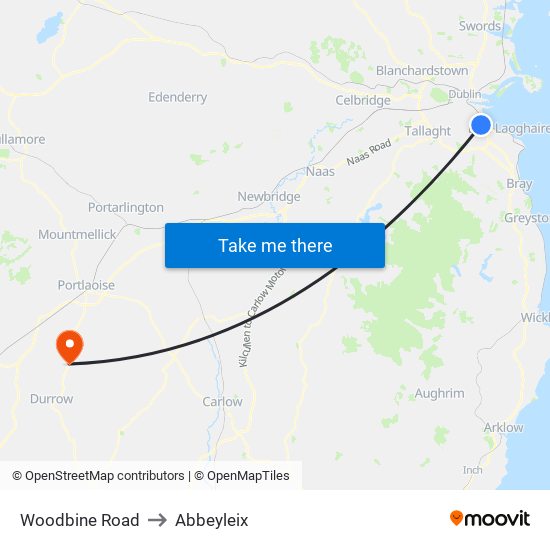 Woodbine Road to Abbeyleix map