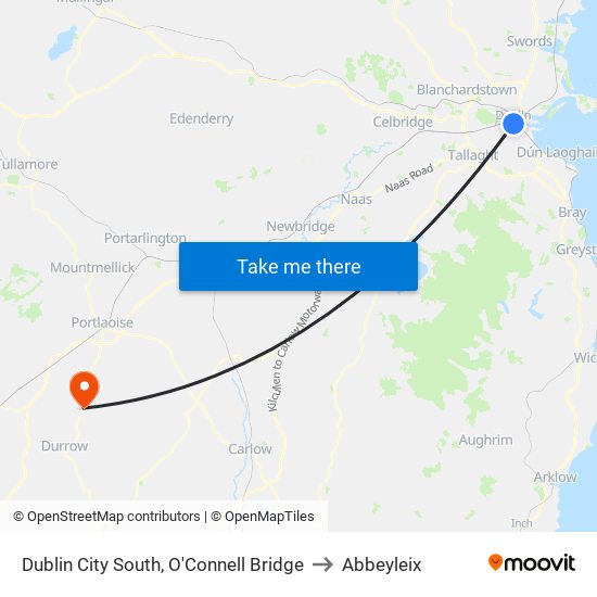 Dublin City South, O'Connell Bridge to Abbeyleix map