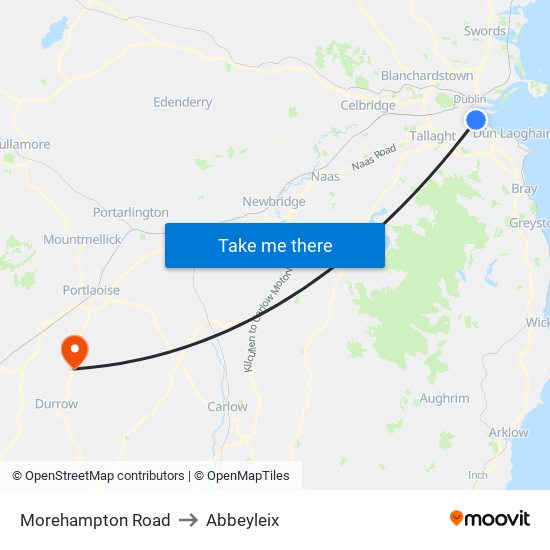 Morehampton Road to Abbeyleix map