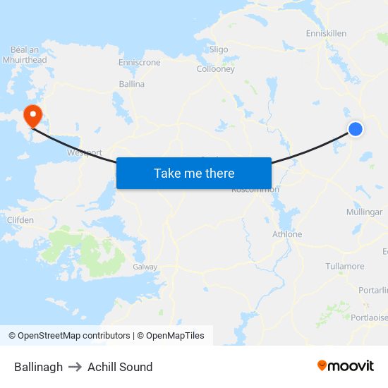 Ballinagh to Achill Sound map