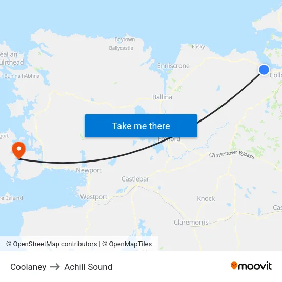 Coolaney to Achill Sound map