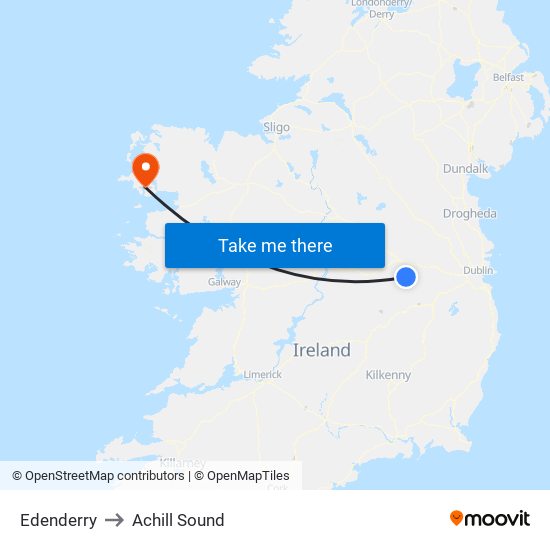 Edenderry to Achill Sound map