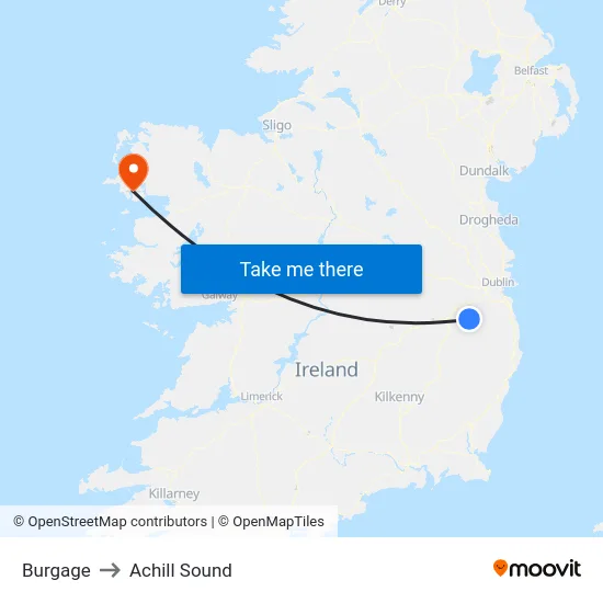 Burgage to Achill Sound map