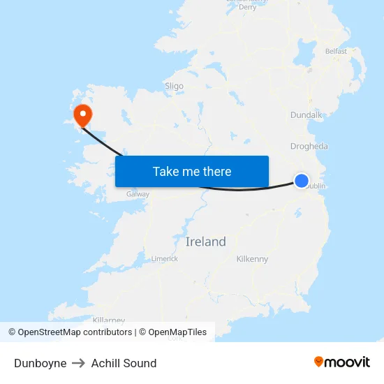 Dunboyne to Achill Sound map