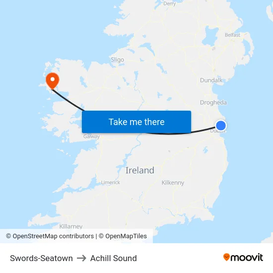 Swords-Seatown to Achill Sound map