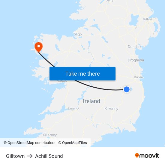 Gilltown to Achill Sound map