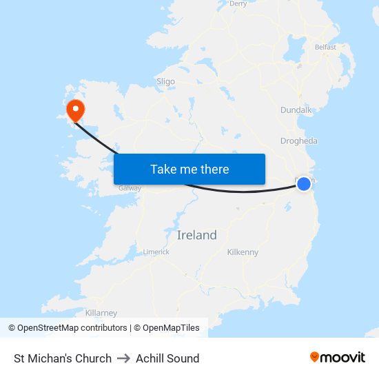 St Michan's Church to Achill Sound map