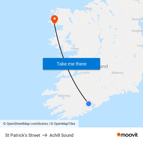 St Patrick's Street to Achill Sound map