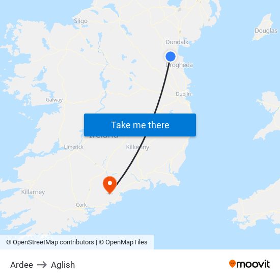Ardee to Aglish map