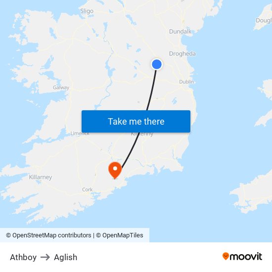 Athboy to Aglish map