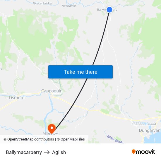 Ballymacarberry to Aglish map