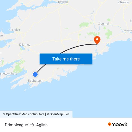 Drimoleague to Aglish map