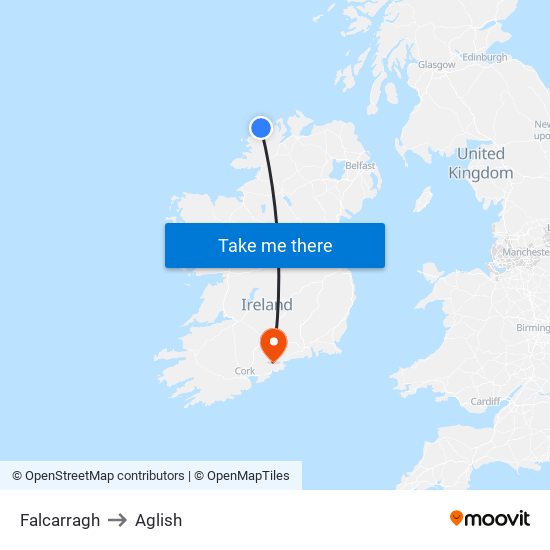 Falcarragh to Aglish map