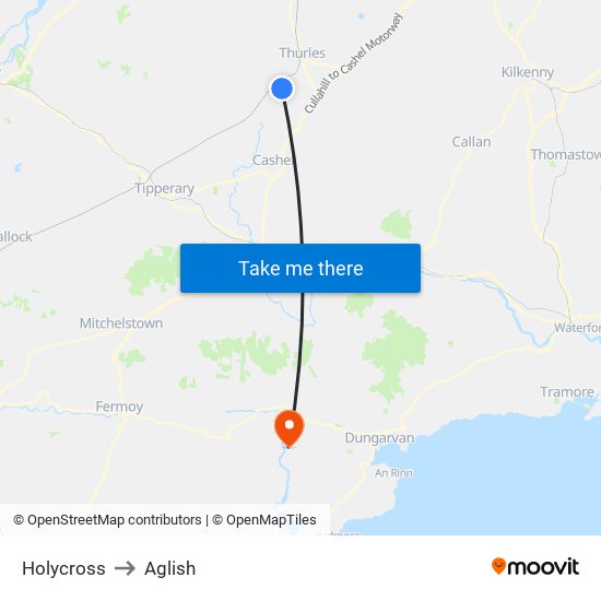 Holycross to Aglish map