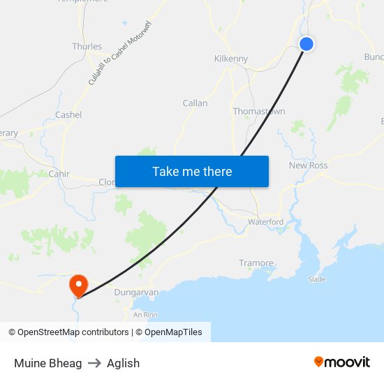 Muine Bheag to Aglish map