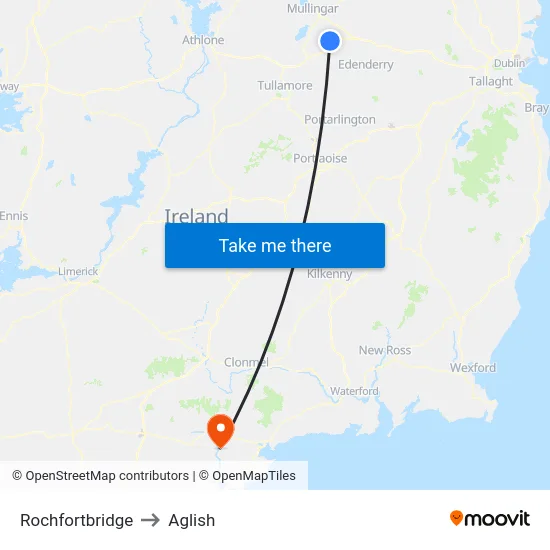 Rochfortbridge to Aglish map