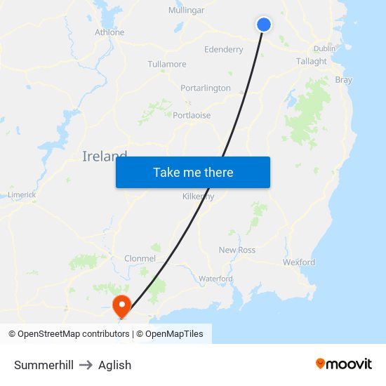 Summerhill to Aglish map